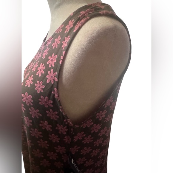 NWT Architect Pink Flowers Soft stretchy Large Flowy Midi Dress for Summer Fall - Picture 4 of 9